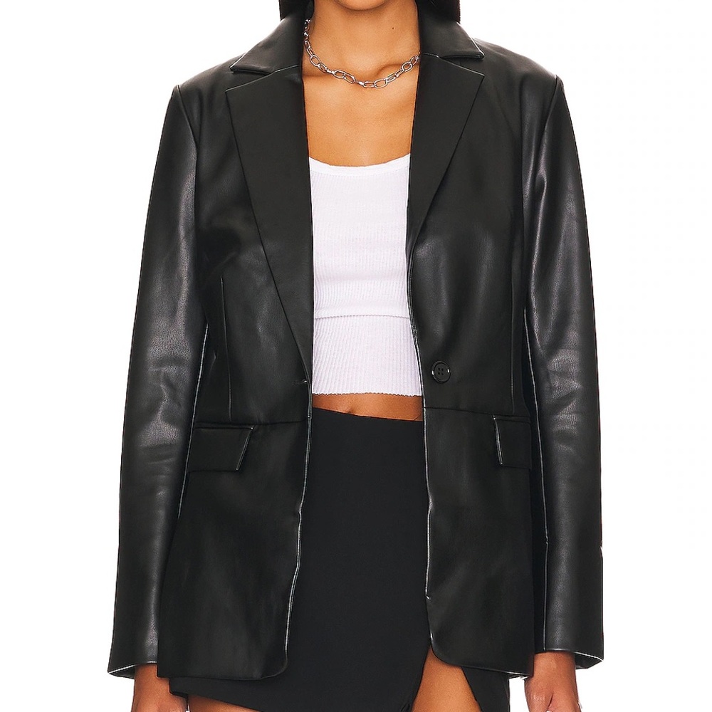 REMI X REVOLVE faux leather blazer